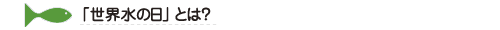 「世界水の日」とは？